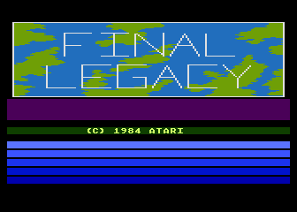 Final Legacy title screen for Atari 5200